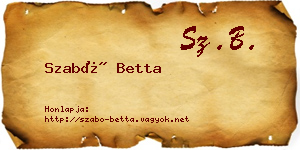 Szabó Betta névjegykártya